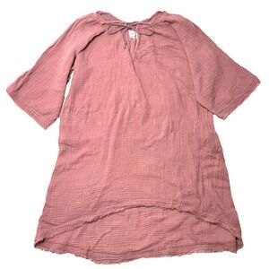 9 Seed Joshua Tree Kaftan Coverup Gauze Short Sleeve Sz S Dusty Pink Mauve Beach